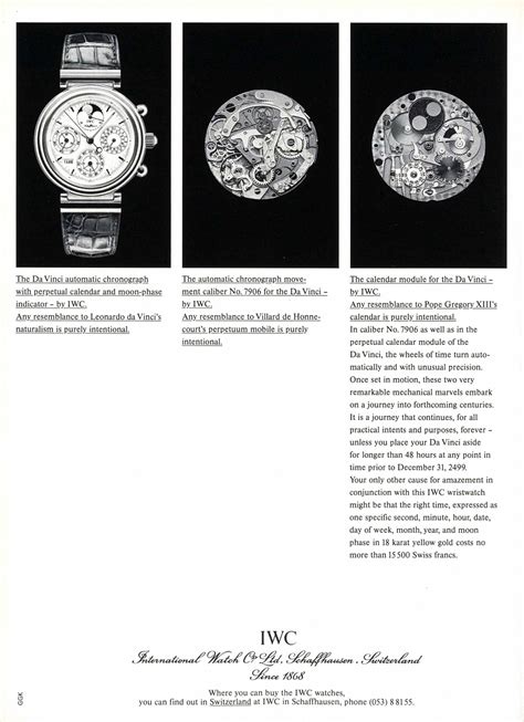 The History of the IWC Da Vinci via Europa Star 